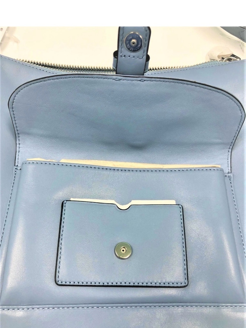 Coach Charlie Shoulder Purse Luxury Leather Hobo Handbag Cornflower Blue - Picture 5 of 15